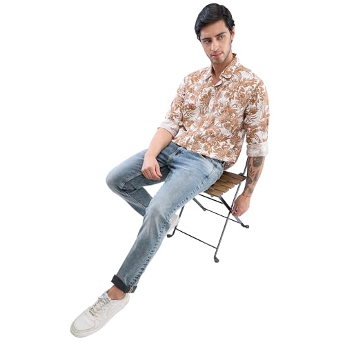 Image of Spykar Men's Slim Fit N /A Full Sleeve Printed Casual Shirts