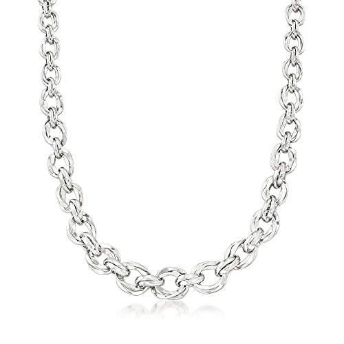 Ross-Simons Sterling Silver Graduated Oval-Link Necklace. 18 inches