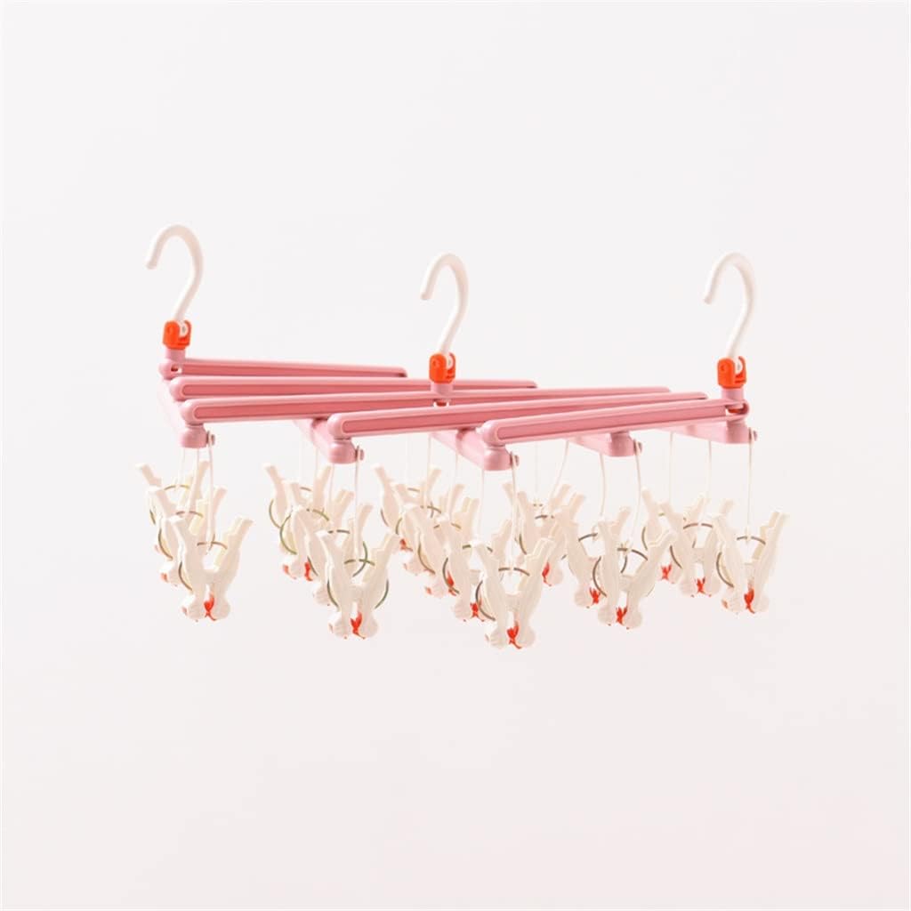 Retractable Clothespin Drying Rack Socks Underwear Multi-Clip Clothesline Home Second Collection Drying Clothespin(E)