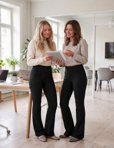 Image of BUBBLELIME Women Out Pockets High Waist Bootlegs Tummy Control Yoga Flared