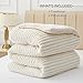 BEDELITE Fleece Queen Comforter Set -Super Soft & Warm Fluffy Cream White Bedding, Luxury Fuzzy Heavy Bed Set for Winter with 2 Pillow Cases