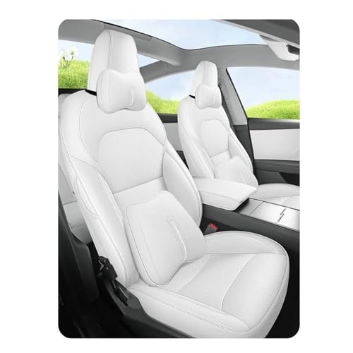 Coussin voiture Tesla Model Y Juniper 2025 housse siège cuir blanc