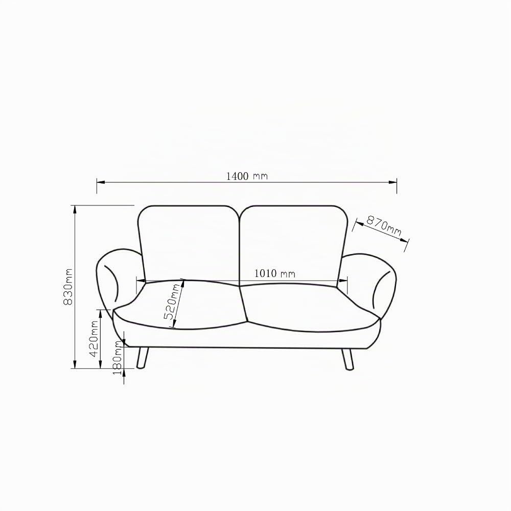 Atlantic Home Collection Ben, sofá de 2 plazas, Terciopelo, Negro