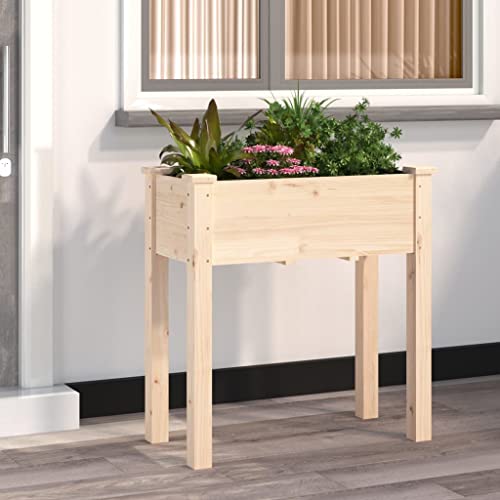 Nqyjm - Nqyjm Hochbeet für den Außenbereich, Blumenkasten mit Futter, 71 x 37 x 76 cm, Massivholz, Tannenholz, Blumenkasten für den Anbau von Kräutern, Sukkulenten im Garten, Terrasse, Balkon