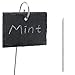 Produktbild Navaris 10x Schiefer Pflanzenschilder mit 40cm Metallstab - mit Kreide - 10 x 7cm - Pflanzenstecker zum Beschriften - Garten Schiefertafel Schilder
