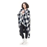 Berkshire Blanket PrimaLush™ Double-Sided Wearable Blanket with Pockets – Ultra Soft Fleece Shawl Wrap for Adults & Teens (One Size, 58" x 64")