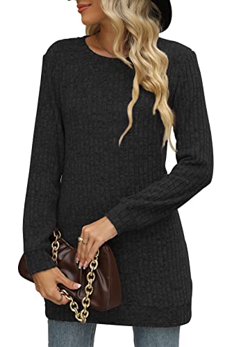 Image of Sweaters for Women Long Sleeve Crewneck Sweatshirt Loose Casual Tunic Tops