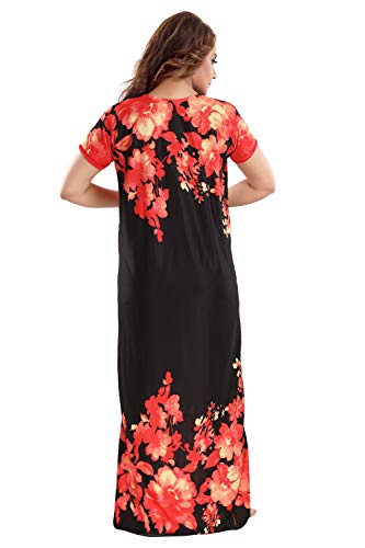 Image of Fabme Women's Satin Floor Length Night Dress Nighty