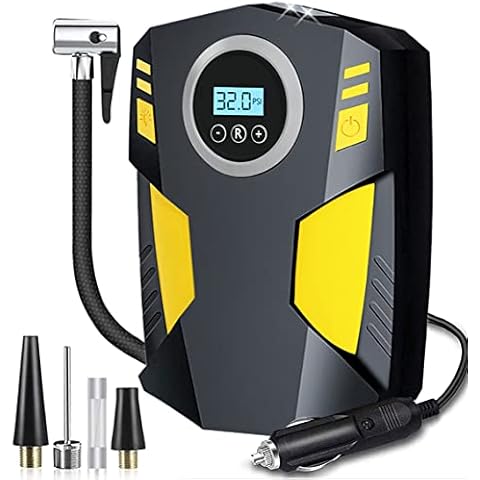 AIBEAU Digital Car Tyre Inflator Air Compressor with Auto Stop and LED Light 12V Fast Portable Air Pump for Car, Bicycle Motorcycle, Ball Air Mattress Cover