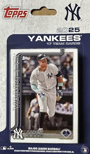 New York Yankees 2025 Topps Factory Sealed 17 Card Team Set Featuring Aaron Judge with Rookies Card...