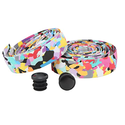 RiToEasysports Handlebar Tape, Shock Absorbing Cycling Handle Wrap with Handlebar Plugs Cycling Accessories