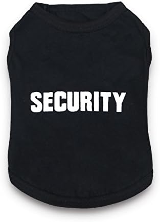DroolingDog Dog Shirts Security Pattern Dog T Shirt Pet Costume Dog Clothes for Small Dogs Boy, XL, Black