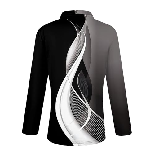 Gofuly WOMENS GOLF TOPS WITH SLEEVES Quarter Zip Pullover Tie Dye Plus Size Blouses Cotton Fall Polo Shirts Loose Fit Graphic Hiking Shirts Women Long Sleeve Winter Collared Neck Sweatshirt Black 2X thumb #4
