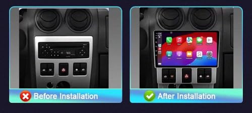 Radio coche 2 DIN con Carplay inalámbrico y Android Auto para Renault Logan 1 2