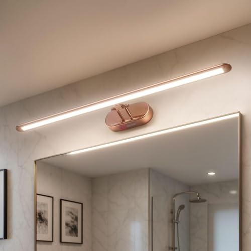 Image of 6 Watts Modern LED Mirror Light for Bathroom | Waterproof Makeup & Wash Basin Lamp|Copper Finish Picture /Wall Light for Home & Bathroom Decor inch