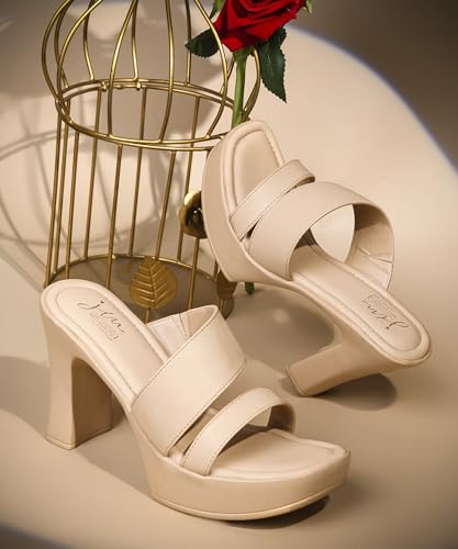 Image of JM LOOKS Women Platform Block Heel Sandals with Dual Strap Upper