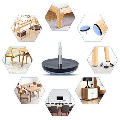 24 Pack Chair Glides, Nail On Chair Gliders (7/8 Inch Diameter), Teflon Chair Glides For Hardwood Floor, Carpet, Wooden Furniture, Ptfe (Teflon) Furniture Leg Moving Pads #TOP6