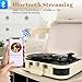 WEY&FLY Vintage Suitcase Record Player, 3-Speed Portable Bluetooth Turntable with Built-in Speakers, for 7/10/12