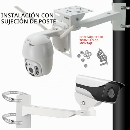 Miniatura 4 de Soporte De Cámara Exterior Ajustable, Soporte Camara Vigilancia, Para Cámaras De Seguridad Y Videovigilancia, Angular Multiángulo Ajustable Para Cámara Exterior, Instalación Fácil Y Versátil
