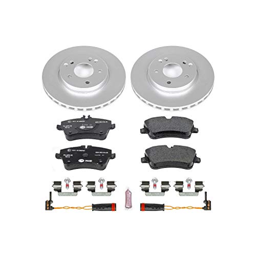 Image of Power Stop ESK3048 Front Euro-Stop Brake Kit Mercedes and 2 Front Sensor Wires For Mercedes-Benz C230 2002-2005, Mercedes-Benz C240 2001-2005 [Model Specific]