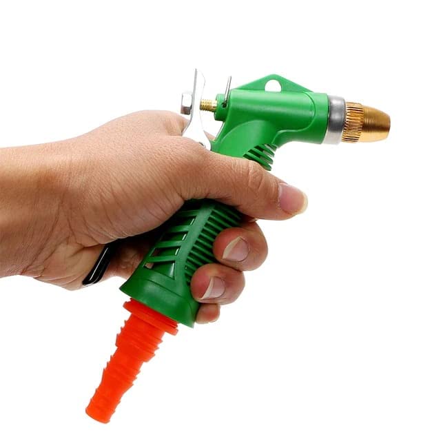Image of 5 MTR Length Garden and Car Wash Pvc Pipe with High Pressure Spray Gun & Accessories For Garden /Car Washing /bike wash /pet bath (Any Colour Hose & Lever Spray Gun, 5 MTR Length)