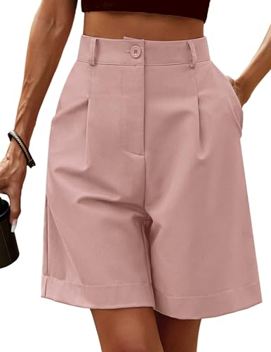 Zeagoo Cargo Short Femme Stretch Casual Chino Shorts avec Poches Bermudas Taille Elastique Pantalon Court