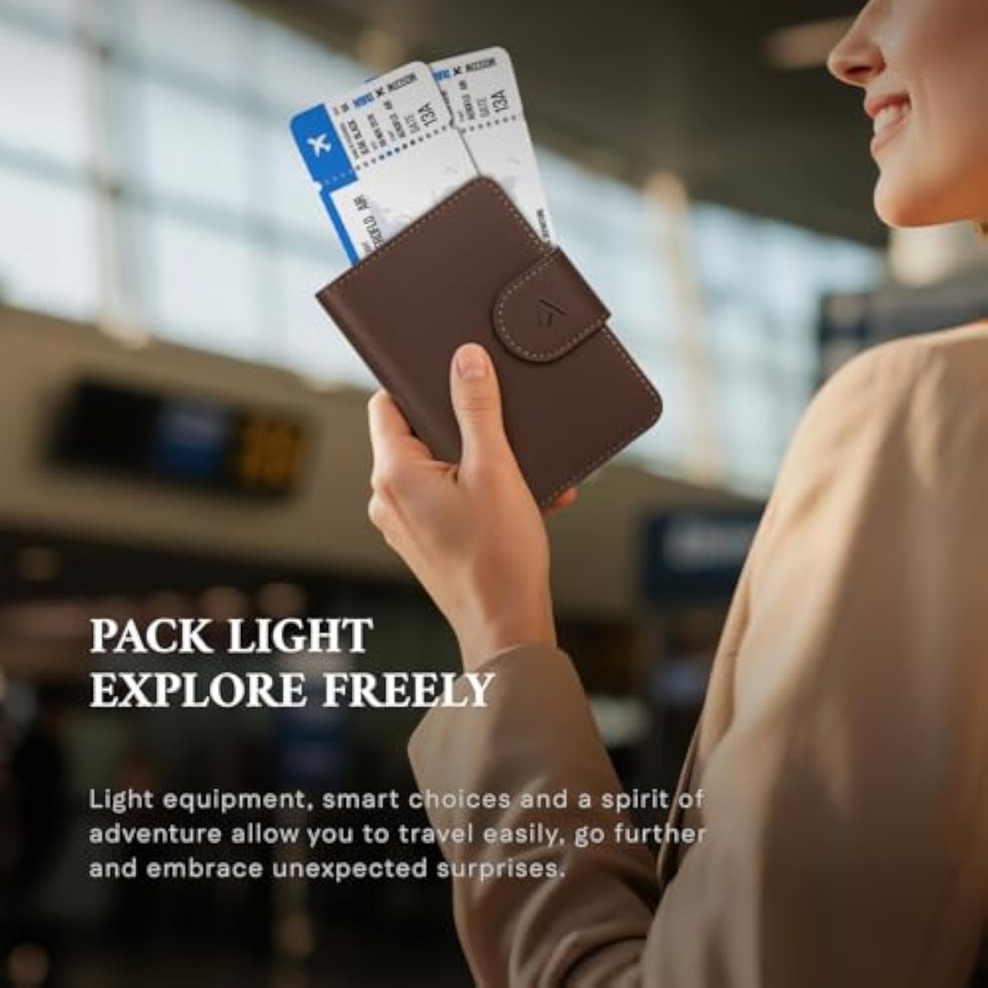 RFID Passport Holder Travel Wallet for Women & Men, Leather