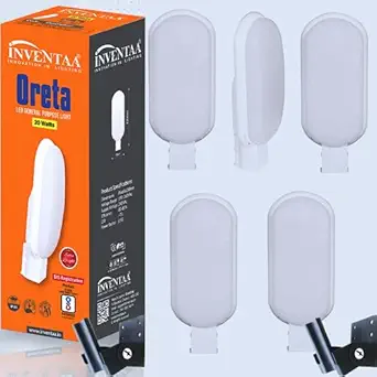 Inventaa Oreta LED Street Light 20 Watts | 100% Waterproof Unbreakable Street Outdoor Compound Wall Lighting - Parking Lot Outdoor Area Road Lights with Adjustable Arm Mount