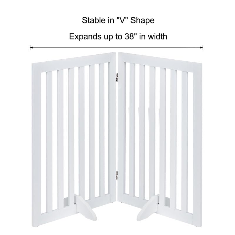 Image of Kids & Pets Safety Gate Partition | Extra Long Fence Pet Safety Barrier for Doorway, Stairs & Hallway - Freestanding Wide Puppy Gate Room Divider for Home Indoor Use (2 Panel)