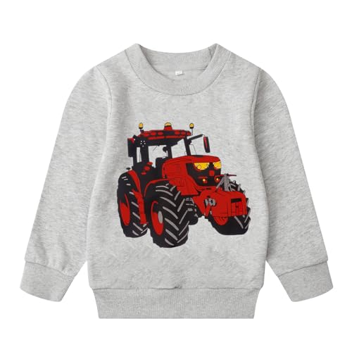 Image of Akyzic Boys Sweatshirts Cotton Long Sleeve Crewneck Pullover Toddler Kids Winter Warm Shirt Sweater Tops 3t-8t