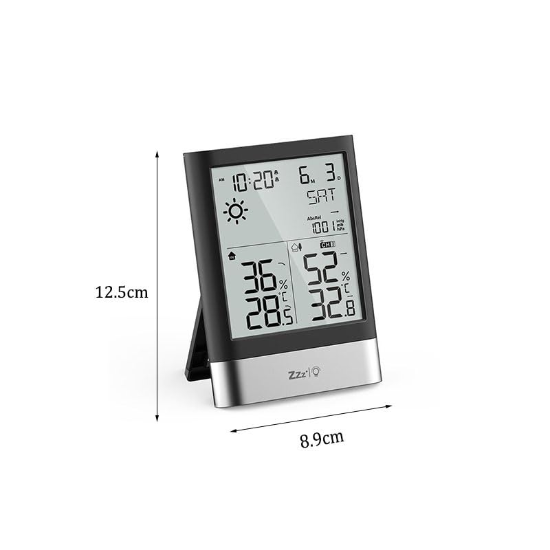 ABS Multifunctional The Thermometer Hygrometer with an Outdoor Unit Weather Clock