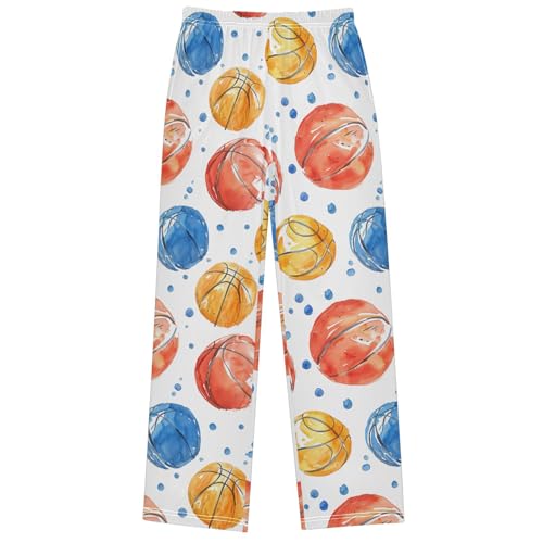 Boy's Pants Basketball Colorful Jogger Pants Elastic Waist Long Bottoms Trousers with Pockets 6-14 Years