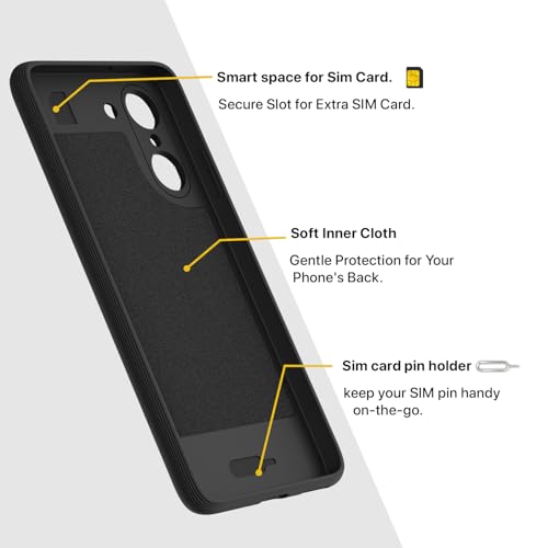 Image of Pikkme Back Cover for OnePlus Nord CE 5 5G Soft Grip 3D Hexa Cube Texture Silicone Bumper Case (Black)