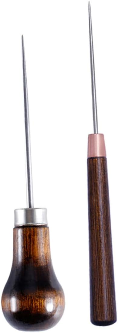 WEKAMOS 2pcs Stitching Awls Handheld Sewing Tools for Crafts Lightweight and Portable for Stitching Projects