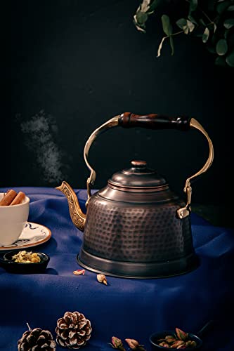 Demmex Heavy Gauge 1Mm Thick Hammered Copper Tea Pot Kettle Stovetop Teapot thumb #4