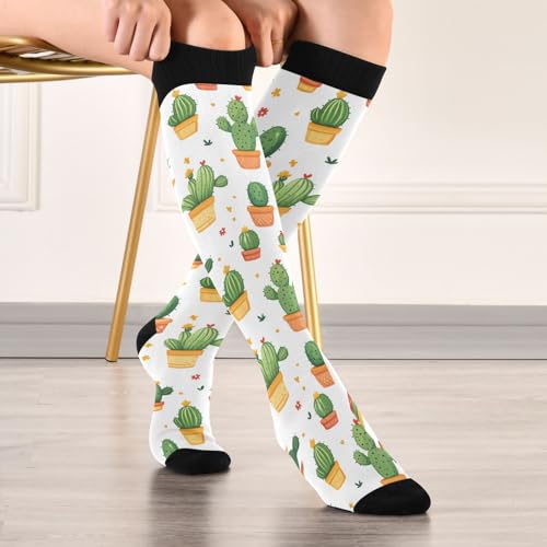 Image of Pigsaly Red White Polka Dot Womens Compression Socks Athletic Tube Sock Knee High Socks Outdoor Sport Socks