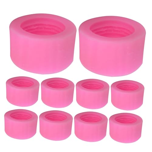 VERDANVERSE 10 Moldes Para Macarrones Y Fondant De Silicona Para Hamburguesas Muffins Galletas Cera Fundida De Silicona Para Cupcakes Gel De Sílice Rosa