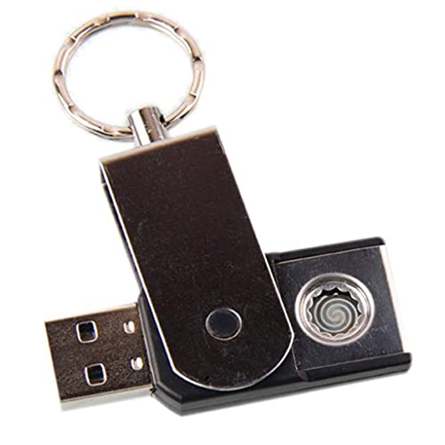 Whyzb Cigar Lighter USB Charging Lighters Cigarette Lighter Keyring, Double Side USB Lighters Portable Rechargeable Flameless Windproof Cigarette Lighter