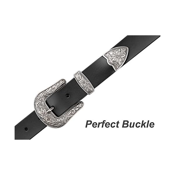 JASGOOD Ladies Vintage Western Leather Belts for Women Genuine Leather with Buckle,Suit Pant Size 28-34 Inches, Black - Image 6