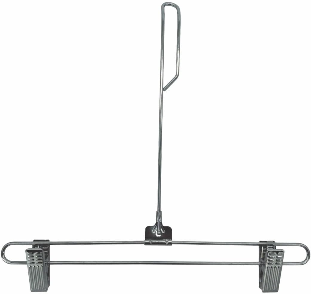 NAHANCO Metal Skirt/Pant Coordinate Hangers w/ 9" Drop, 14" - Chrome (Pack of 100)