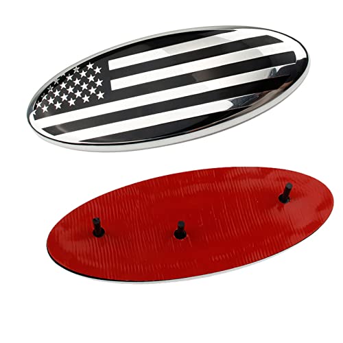 Image of 9 Inch Ford American Flag Emblem,Front Grill Rear Tailgate Oval Emblem Fit for Ford 04-14 F150 /11-14 Edge /11-16 Explorer /06-11 Ranger /07-14 Expedition.
