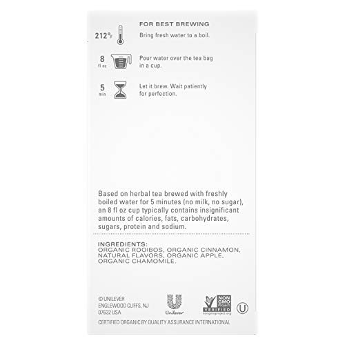 Tazo Organic Baked Cinnamon Apple Tea Bags, 20Ct (6Pk) #TOP1