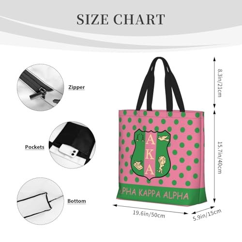AkA Sorority Gifts Tote Bag Reusable Canvas Shoulder Bag Shopping Tote Bag for Women Travel Work Beach Bag3