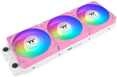 Thermaltake CT120 EX ARGB Sync PC 냉각 팬 3팩, PWM 500~2000RPM, 5V 마더보드 동기화, 1,680만 가지 색상 LED 9개, MagForce 2.0 커넥터, 유압 베어링, 버블 핑크, CL-F219-PL12PK-A — 사진 4
