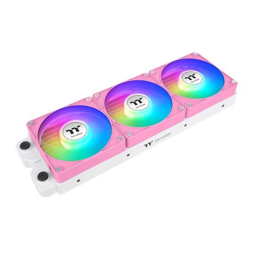 Thermaltake CT120 EX ARGB Sync PC Cooling Fan 3 Pack, PWM 500~2000 RPM, 5V Motherboard Sync, 16.8 Million Colors 9 LEDs, MagForce 2.0 Connectors, Hydraulic Bearing, Bubble Pink, CL-F219-PL12PK-A 3
