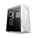 Antec NX Series NX300 White, Mid-Tower ATX Gaming Case, Tempered Glass Side Panel, LED Strip Front Panel, 1 X 120 mm ARGB Fan Included