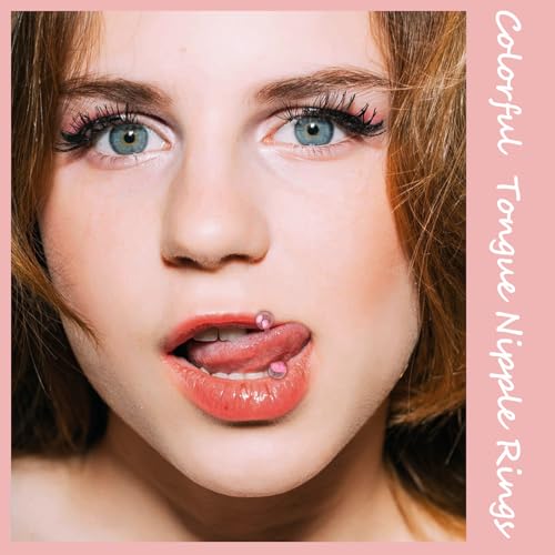 Acrylic Tongue Barbells Rings Candy Color Tongue Piercing Jewelry 14G Plastic Nipple Ring Colorful Tongue Bars for Women Men3