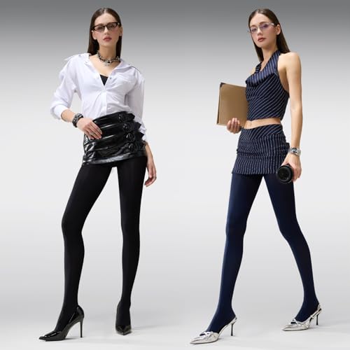 Image of MANZI Women's 2-6 Pairs Opaque Control Top Tights Comfort Stretch Pantyhose