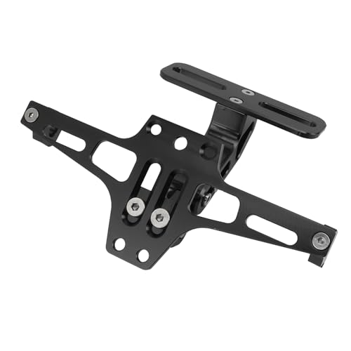 Support de Plaque Immatriculation de Moto, Support de Plaque Immatriculation de Moto Réglable en Alliage Aluminium CNC pour Moto ATV (Noir)