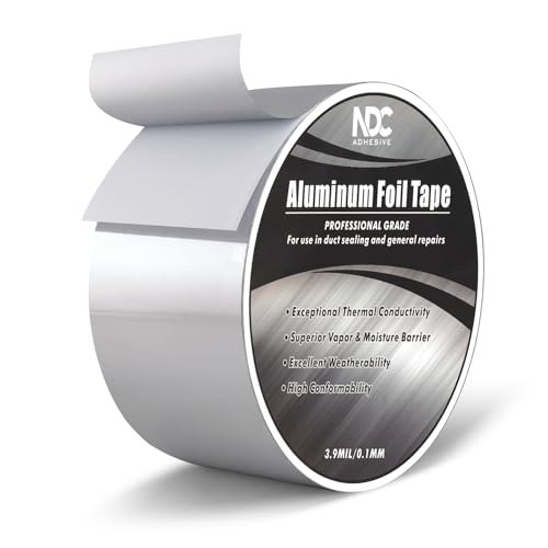 Image of Aluminum Foil Tape, 2.6 inch x 164Ft, Silver | 3.94mil, Heat & UV Resistant, Waterproof for Ductwork Sealing, Dryer Vent, HVAC Air Insulation, Metal Repairs Patching